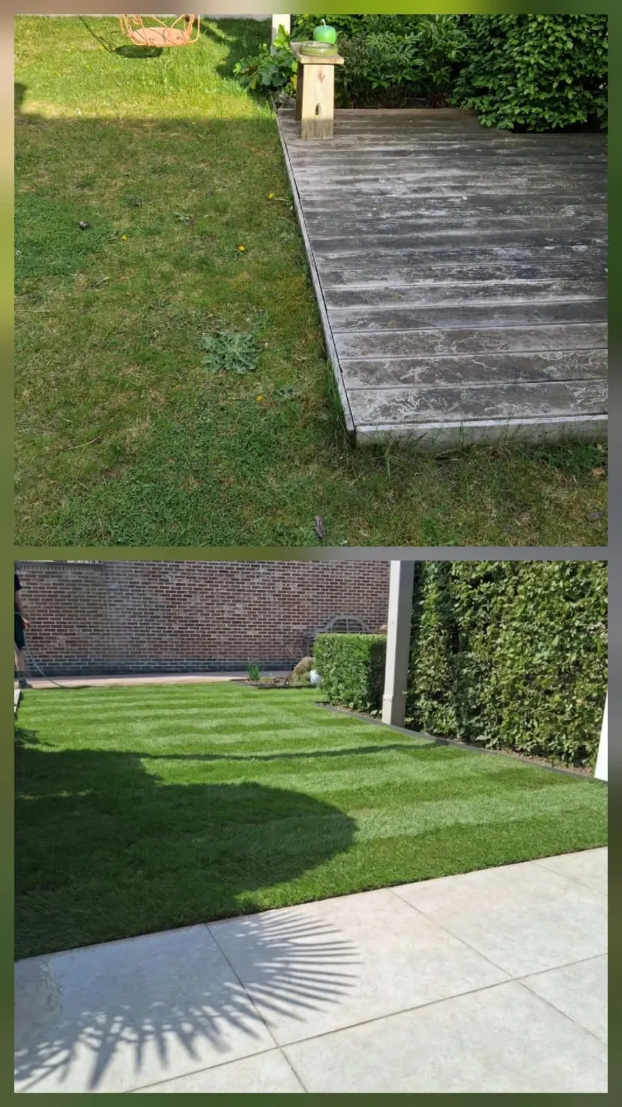 Afpellen en nieuwe graszoden